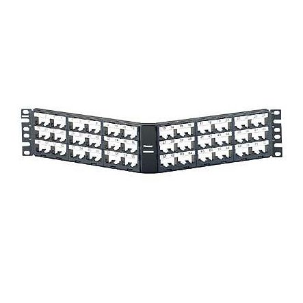 Panduit CPPLA72WBLY | Mini-Com, Angled,Unshielded, Patch Panel, 72 Port, 2 RU, Black