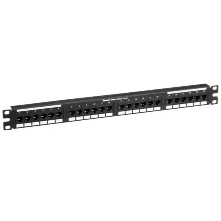 Panduit DP245E88TGY | DP5e Flat Cat 5e Punchdown Patch Panel 24 Ports, 1RU, Black