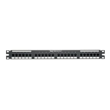 Panduit DP245E88TGY | DP5e Flat Cat 5e Punchdown Patch Panel 24 Ports, 1RU, Black