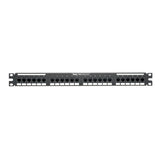 Panduit DP245E88TGY | DP5e Flat Cat 5e Punchdown Patch Panel 24 Ports, 1RU, Black