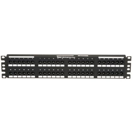 Panduit DP48688TGY | Cat 6 Punchdown Patch Panel, 48 Ports, 2 Ru, Black
