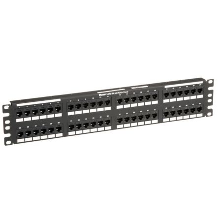 Panduit DP48688TGY | Cat 6 Punchdown Patch Panel, 48 Ports, 2 Ru, Black
