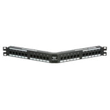 Panduit DPA245E88TGY | DP5e Angled Cat 5e Punchdown Patch Panel 24 Ports, 1RU, Black