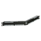 Panduit DPA245E88TGY | DP5e Angled Cat 5e Punchdown Patch Panel 24 Ports, 1RU, Black
