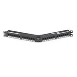 Panduit DPA245E88TGY | DP5e Angled Cat 5e Punchdown Patch Panel 24 Ports, 1RU, Black