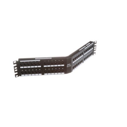 Panduit DPA486X88TGY | Cat 6A Angled Punchdown Patch Panel, 48 Port, 2 Ru