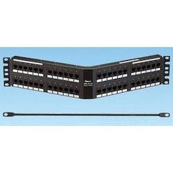 Panduit DPKA485E88TG | 2 RU Punchdown Patch Panel Kit, 48-Port, Category 5e, Angled