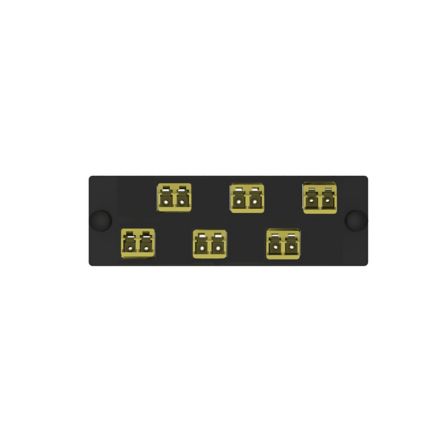 Panduit FAP6WDYLDLCZ | Opticom Keyed D-Yellow Fiber Adapter Panel, OM4, 6 LC Duplex