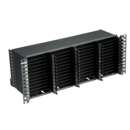 Panduit FLEX4UPN06 | HD Flex Fiber Panel, 4 RU, 6 Port Rails, Black