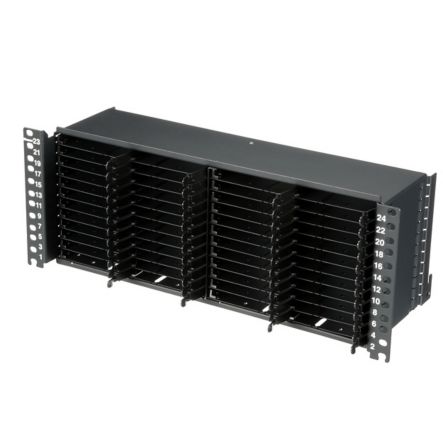 Panduit FLEX4UPN06 | HD Flex Fiber Panel, 4 RU, 6 Port Rails, Black