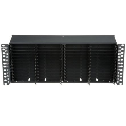 Panduit FLEX4UPN06 | HD Flex Fiber Panel, 4 RU, 6 Port Rails, Black