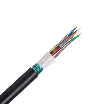 Panduit FOWNX06 | Non-rated Outside Plant Armored Cable, Opti-Core, Single Jacket Stranded Tube, 6-Fibers, OM3 10 Gig 50/125Âµm Multimode Fiber, Black Jacket