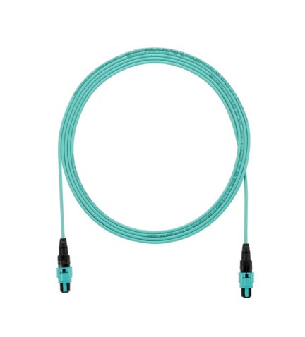 Panduit FRXTP77X001M011 | Fiber Cable, 12F OM3, MPO(F)-MPO(F), Plenum, Polarity A, Optimized IL, Aqua, 11m