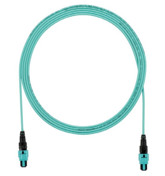 Panduit FRZTP77L001F025 | 12?Fiber OM4 Multimode MPO?Female to MPO?Female Plenum Trunk Cable, Polarity?B, Aqua Jacket, 25?ft