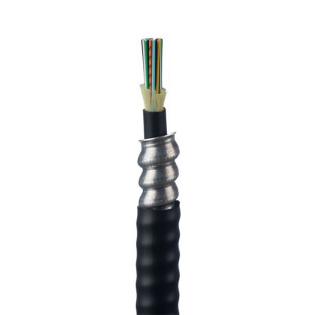 Panduit FSLP906 | Indoor/Outdoor Tight Buffered Plenum Fiber Cable With Interlocking Armor, 6-Fiber OS2 Single-mode, Black Jacket