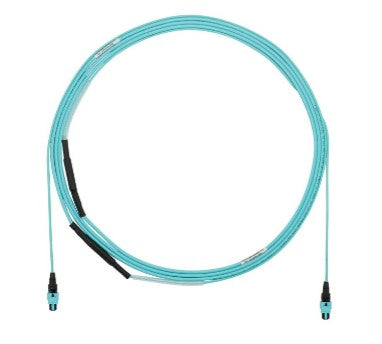 Panduit FYZTP77Y005F050 | 12 Fiber OM4 MPO Female - MPO Female Plenum 1m B Optimized Polarity B Pulling Eye Aqua 50 Feet