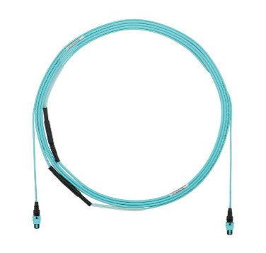 Panduit FYZTP77Y005F115 | 12 Fiber OM4 MPO Female - MPO Female Plenum 1m B Optimized Polarity B Pulling Eye Aqua 115 Feet