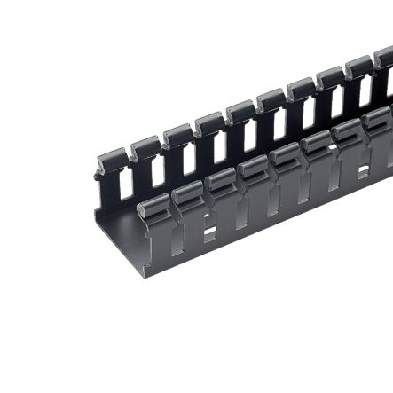 Panduit H1.5X2BL6 Slotted Hinged Duct, PVC, 1.5";X2";X6’;L, Black