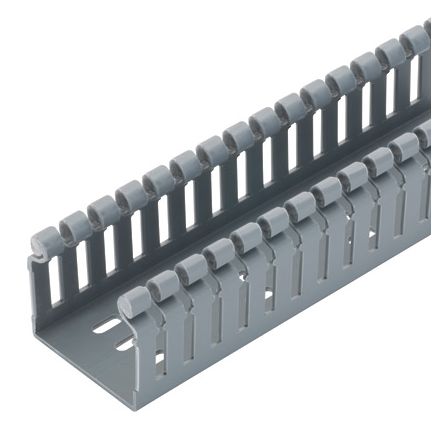 Panduit H1.5X2LG6 Slotted Hinged Duct,PVC,1.5";X2";X6’;L, Light Gray