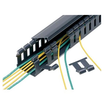 Panduit H1.5X3BL6 Slotted Hinged Duct, PVC, 1.5";X3";X 6 FT. Long, Black, Base and Covers Sold Separately