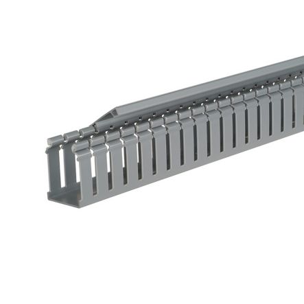 Panduit H2X3LG6 Slotted Hinged Duct, PVC, 2";X3";X 6 FT. Long, Light Gray, Base and Covers Sold Separately