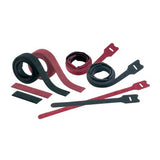 Panduit HLSP5S-X12 Hook And Loop Tie, Plenum Strip, 18.0";L (457mm), .75";W (19.1mm), Maroon, Pack of 10