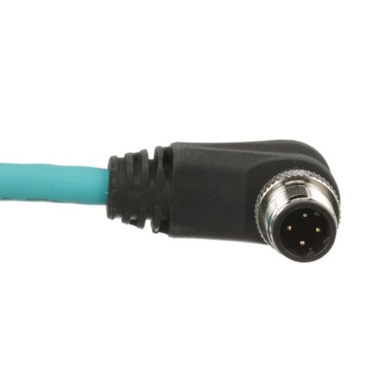 Panduit ICD25T1NTL3M | IndustrialNet M12 Cordset, Angled Male unterminated, Cat 5e, D-Code, 3m, TL