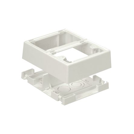 Panduit JBP2FSEI | Double Gang Fast Snap Power Rated 2-piece Outlet Box, Electric Ivory
