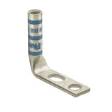 Panduit LCC10-14JAWF-L | Copper Compression Lug, 2 Hole, #10 AWG, 1/4"; (6.4mm) Stud, Slotted Tongue, 90 Degrees Bent