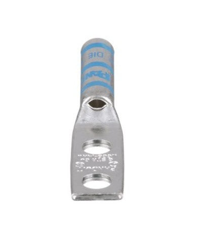 Panduit LCC6-14AW-L | Compression Lug, #6 AWG, 1/4" Stud, Long Barrel, 0.63", Tin-Plated, Blue, RoHS