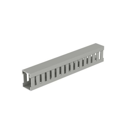 Panduit MC25X37IG2 Slotted Metric Duct, PVC, 25mm x 37mm x 2M, Light Gray, Base and Covers Sold Separately