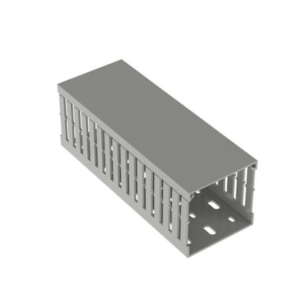 Panduit MC75X75IG2 Slotted Metric Duct, PVC, 75mm x 75mm x 2M, Light Gray