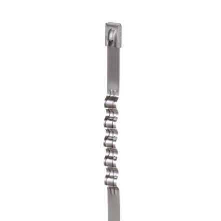 Panduit MLT4WH-LP | Wave-Ty MLT4WH-LP Wave Cable Tie, SS 304, Natural, Heavy, 4" Dia., PK50