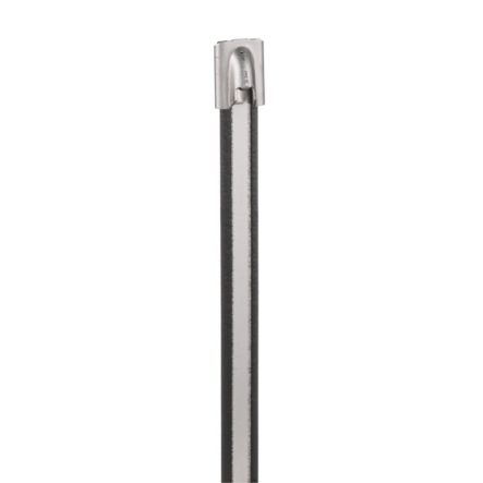 Panduit MLTC2H-LP316 | Pan-Steel MLTC2H-LP316 Cable Tie, PA 11 Coated SS 316, Black, Heavy, 2" Dia.