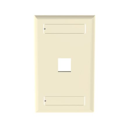 Panduit NK1FEIY | NK 1-Port, single gang, flush mount Faceplate With labels, Electric Ivory