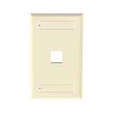 Panduit NK1FEIY | NK 1-Port, single gang, flush mount Faceplate With labels, Electric Ivory