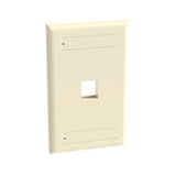 Panduit NK1FEIY | NK 1-Port, single gang, flush mount Faceplate With labels, Electric Ivory