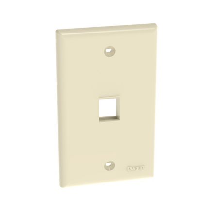 Panduit NK1FNEI | NK 1-Port, Single Gang, Flush Mount Faceplate, Electric Ivory