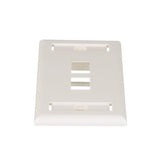 Panduit NK2FIWY | Faceplate, Vertical, 1-Gang, 2-Port, Flat, Keystone Module, 2.75"; Width x 0.452"; Depth x 4.5"; Height, ABS Plastic, Off-White, With Label