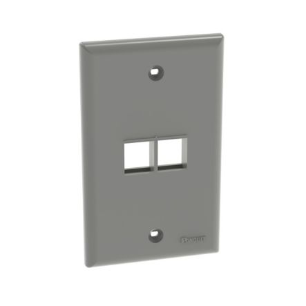 Panduit NK2FNIG | NetKey Faceplate, 2-Port, International Gray