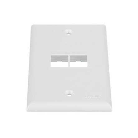 Panduit NK2FNWH | NK 2-Port, Single Gang, Flush Mount Faceplate, White
