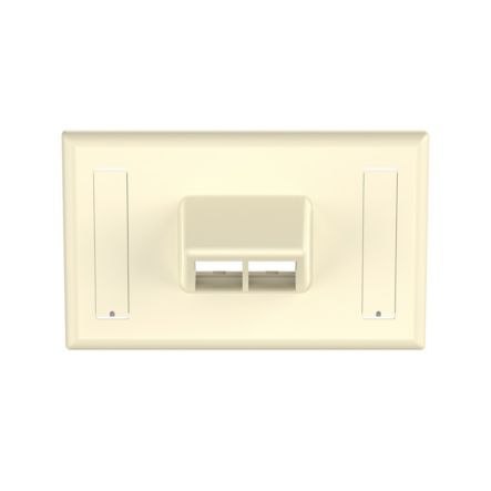 Panduit NK2HSFEIY | Netkey Faceplate 2-Port Horizontal Sloped Electric Ivory, Labels