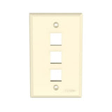 Panduit NK3FNEI | NK 3-Port, Single Gang, Flush Mount Vertical Faceplate, Electric Ivory