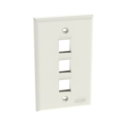 Panduit NK3FNIW | Netkey Faceplate, 3-Port, International White