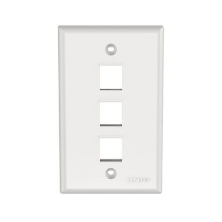 Panduit NK3FNWH | NK 3-Port, Single Gang, Flush Mount Vertical Faceplate, White