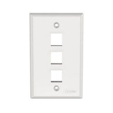 Panduit NK3FNWH | NK 3-Port, Single Gang, Flush Mount Vertical Faceplate, White