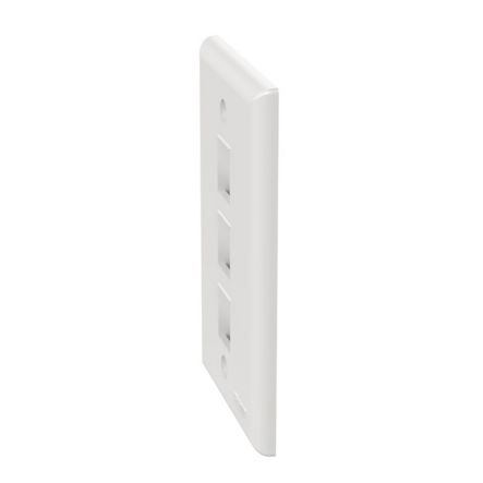 Panduit NK3FNWH | NK 3-Port, Single Gang, Flush Mount Vertical Faceplate, White