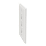 Panduit NK3FNWH | NK 3-Port, Single Gang, Flush Mount Vertical Faceplate, White
