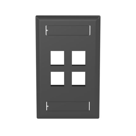 Panduit NK4FBL | Flush Mount Screw-on Faceplates With Labeling, Black