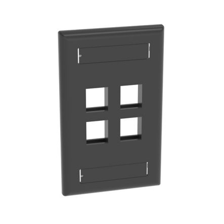 Panduit NK4FBL | Flush Mount Screw-on Faceplates With Labeling, Black
